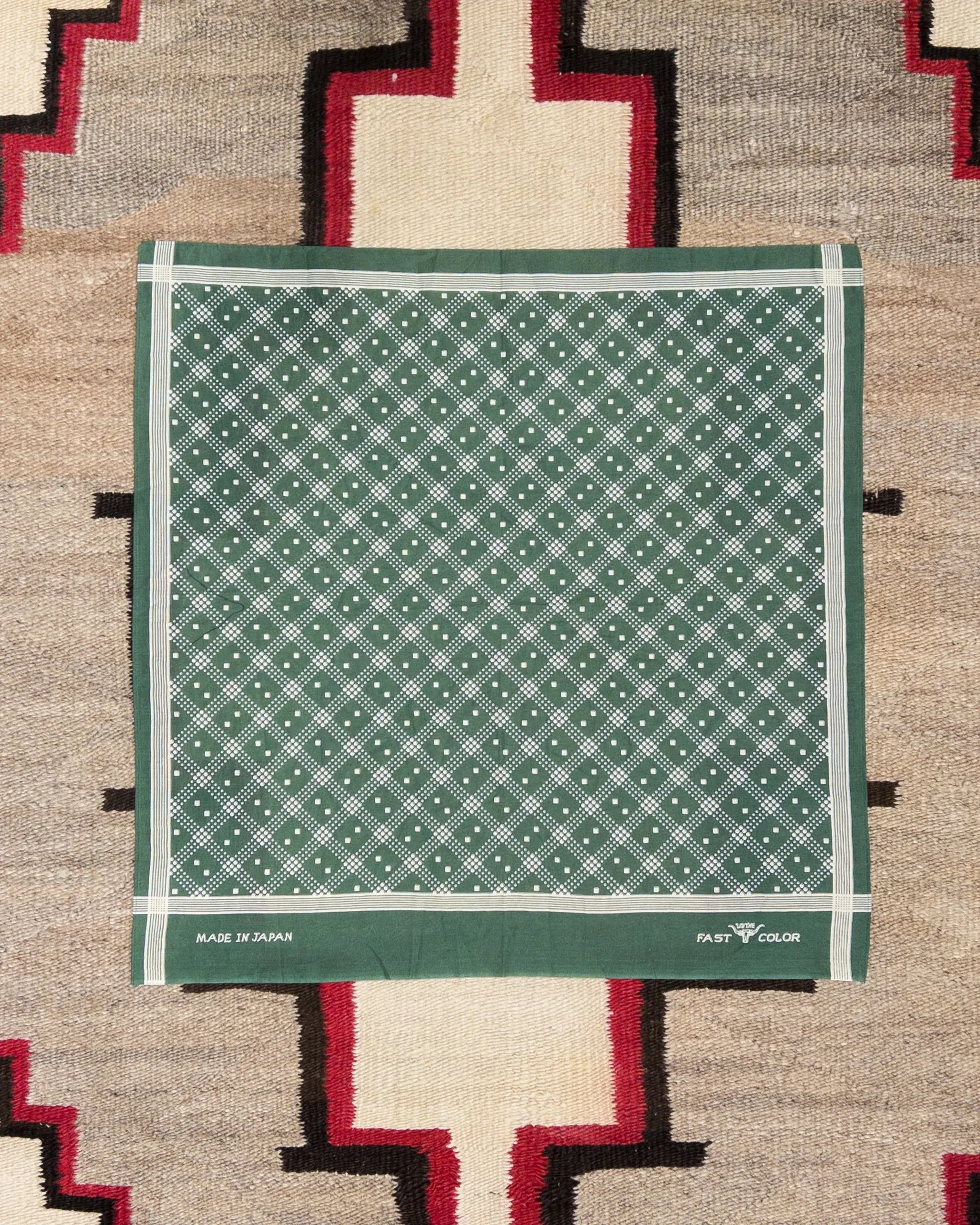 Wythe Shaker Dot Bandana - Evergreen sold by Private & Co.