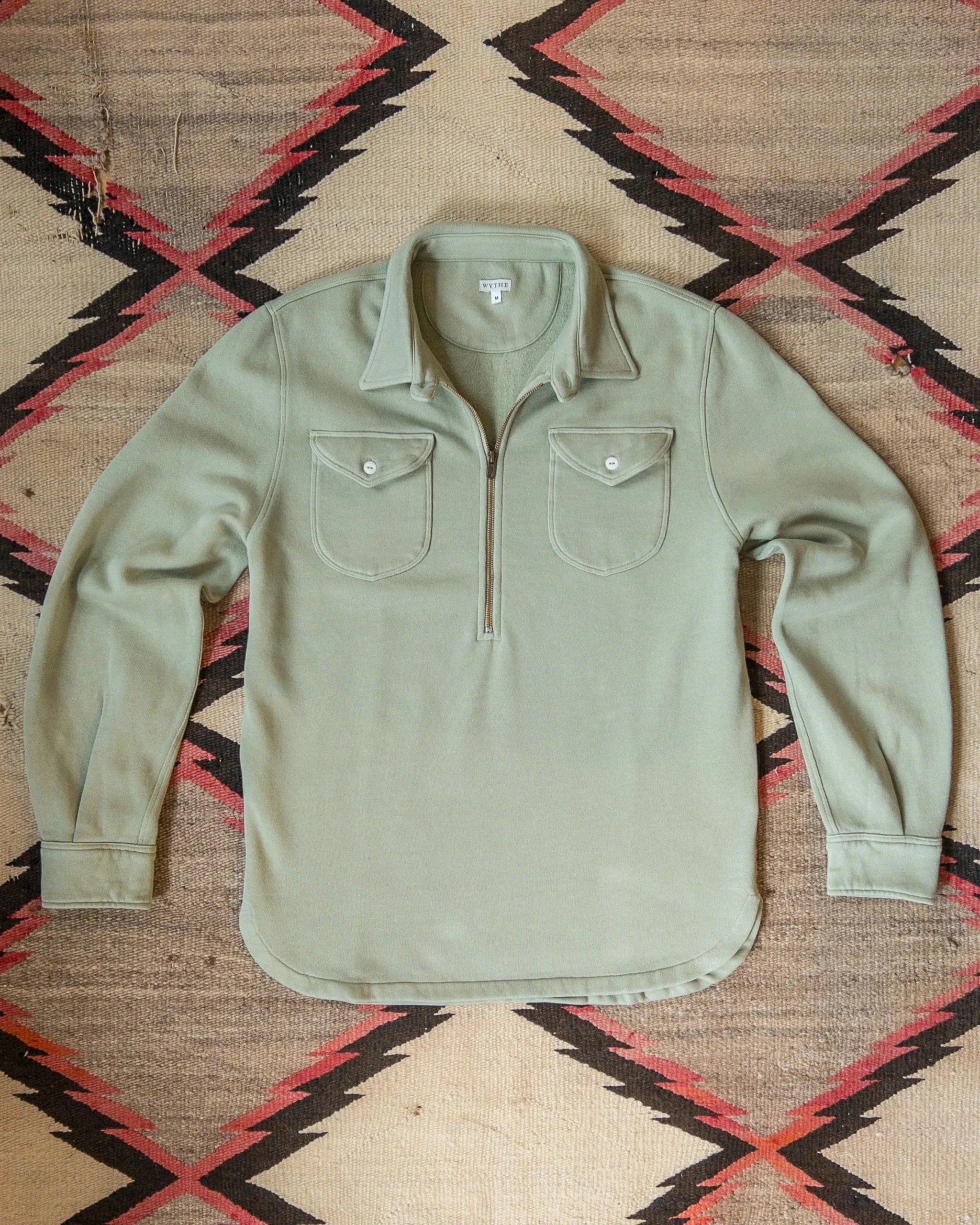 Wythe Half-Zip Sweatshirt - Faded Olive sold by Private & Co.