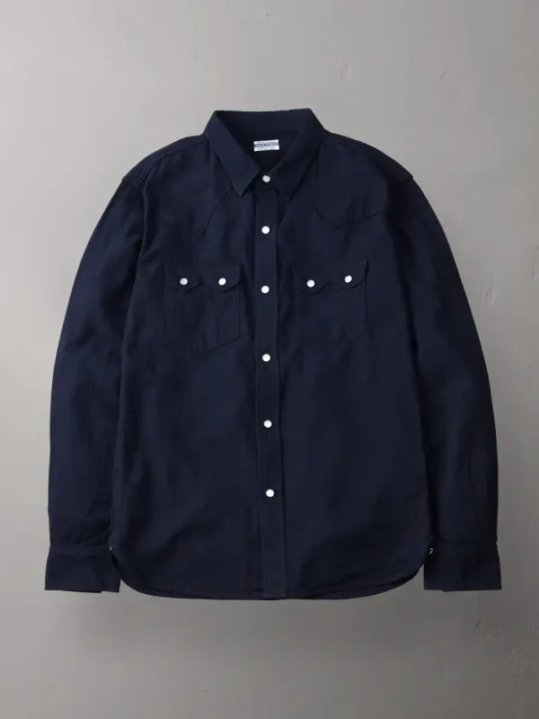 The Flat Head Indigo Dobby Western Shirt [FN-SCW-002L] sold by Private & Co.