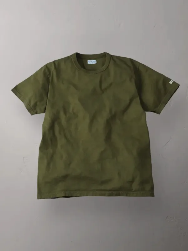 The Flat Head Plain Tee - Olive [FN-THC-001] sold by Private & Co.