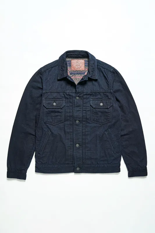 Pure Blue Japan Double Face Indigo Stripe Type 2 Jacket [6115] sold by Private & Co.