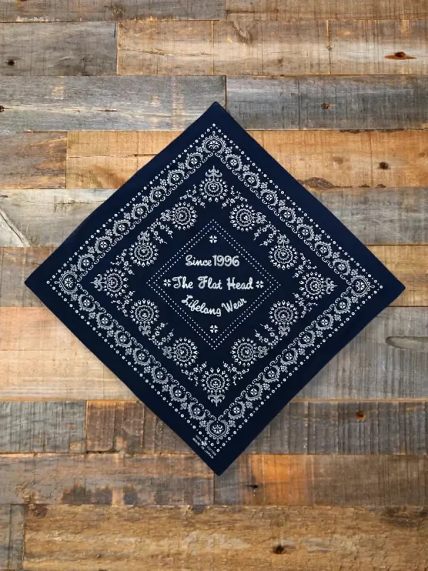 The Flat Head Bandana FN-GB-001 - Navy sold by Private & Co.