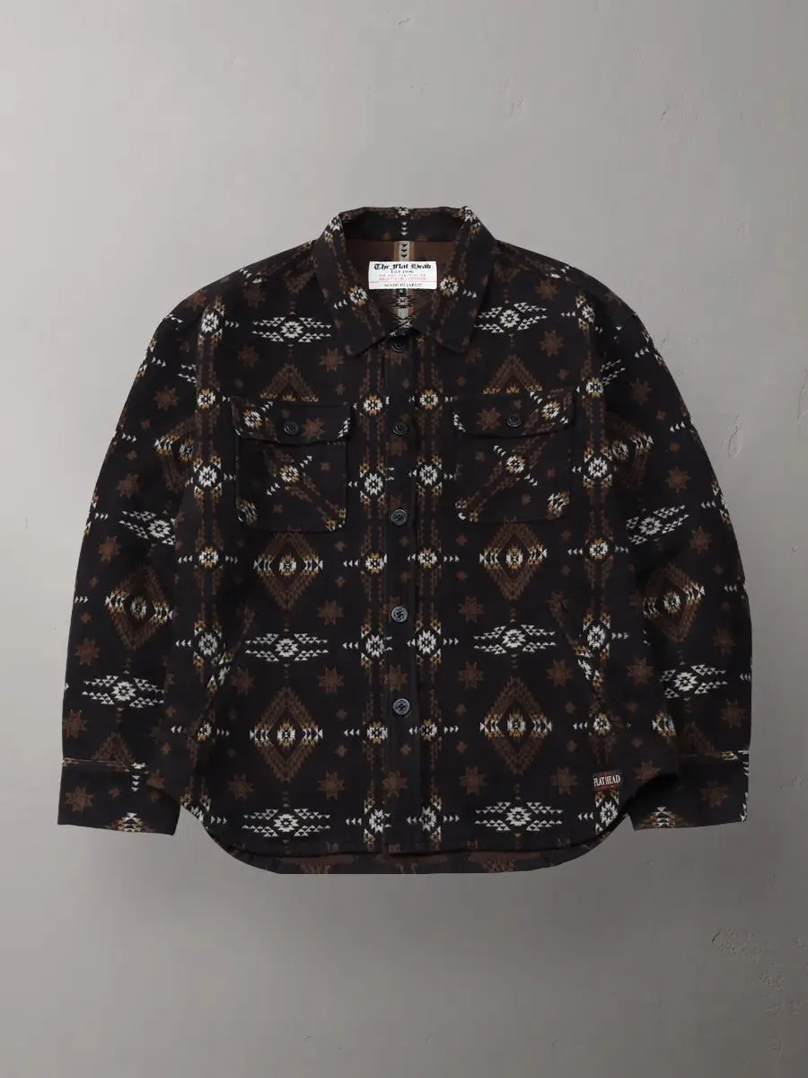 The Flat Head Navajo Print Shirt - Black sold by Private & Co.