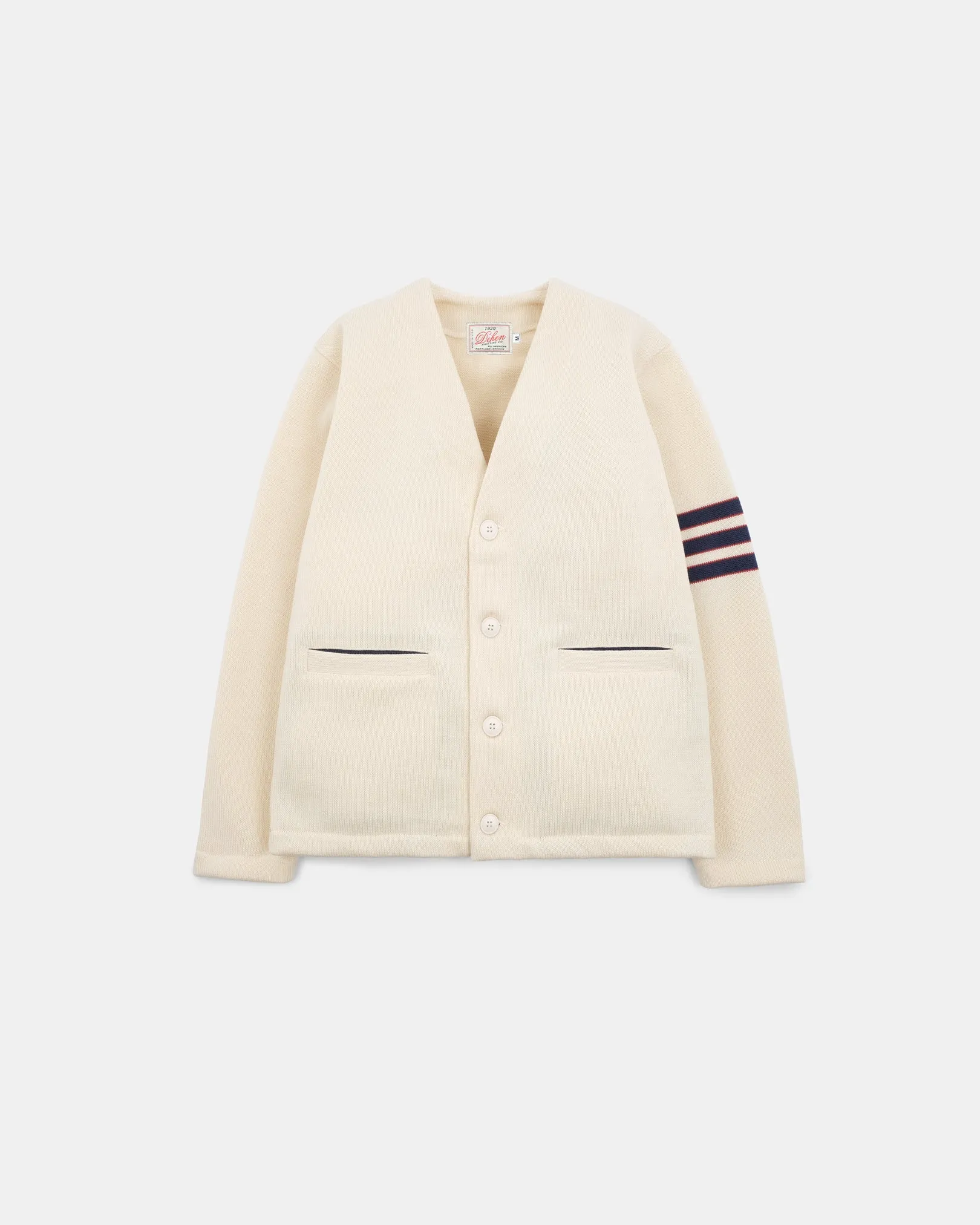 Dehen Slouchy Varsity Cardigan - Off White sold by Private & Co.