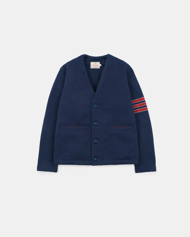 Dehen 1920 - Slouchy Varsity Cardigan Centennial Blue sold by Private & Co.