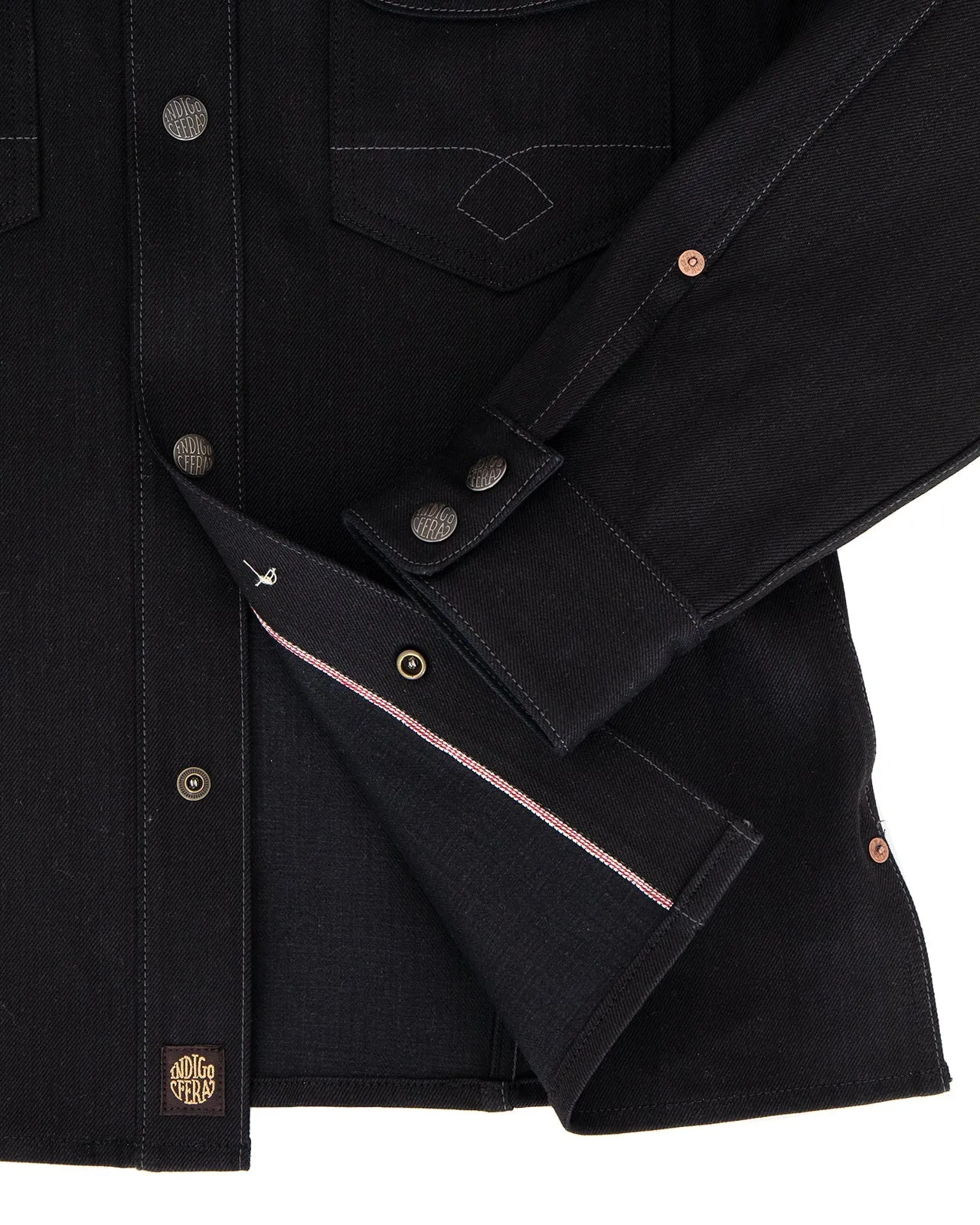 Indigofera Copeland Shirt - Black Wabash Selvedge sold by Private & Co. product image thumbnail 4