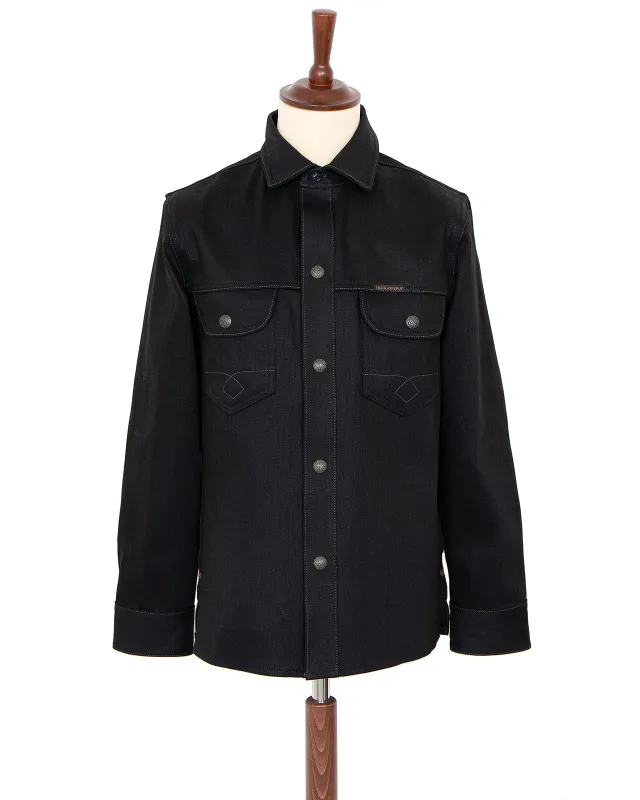 Indigofera Copeland Shirt - Black Wabash Selvedge sold by Private & Co.
