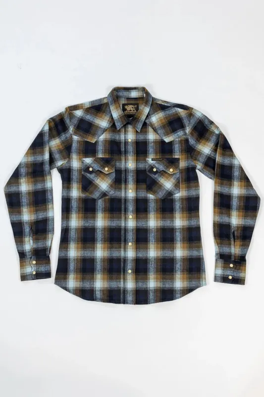 Indigofera Dollard Flannel Shirt - Brown/Blue sold by Private & Co.
