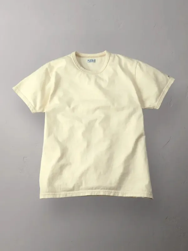 The Flat Head Plain Tee - Ivory [FN-THC-001] sold by Private & Co.