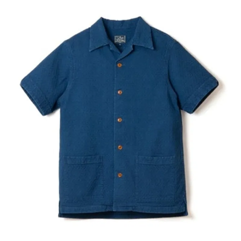 Studio D'Artisan - Distressed Indigo Dobby Shirt Indigo [5724U] sold by Private & Co.