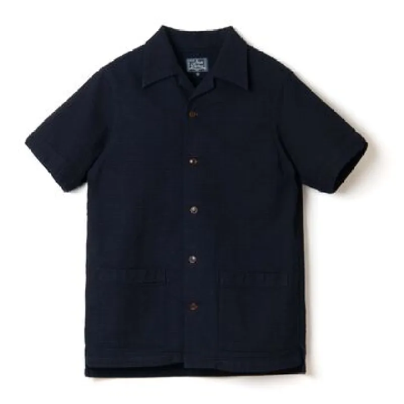 Studio D'Artisan - Distressed Indigo Dobby Shirt Navy [5724] sold by Private & Co.
