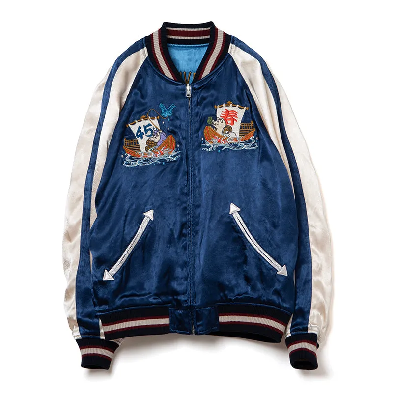 Studio D'Artisan 45th Anniversary Satin Sukajan [SP-090] - Navy/Black sold by Private & Co.