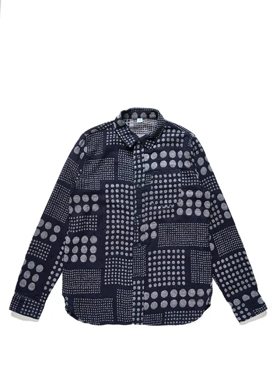 Pure Blue Japan - Woven Jacquard Regular Collar Shirt [2233-1] sold by Private & Co.