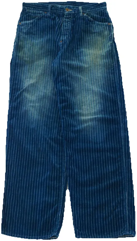 FULLCOUNT - Indigo Wabash Corduroy Washed Work Pants H.W [1129HW-4] made by Full Count