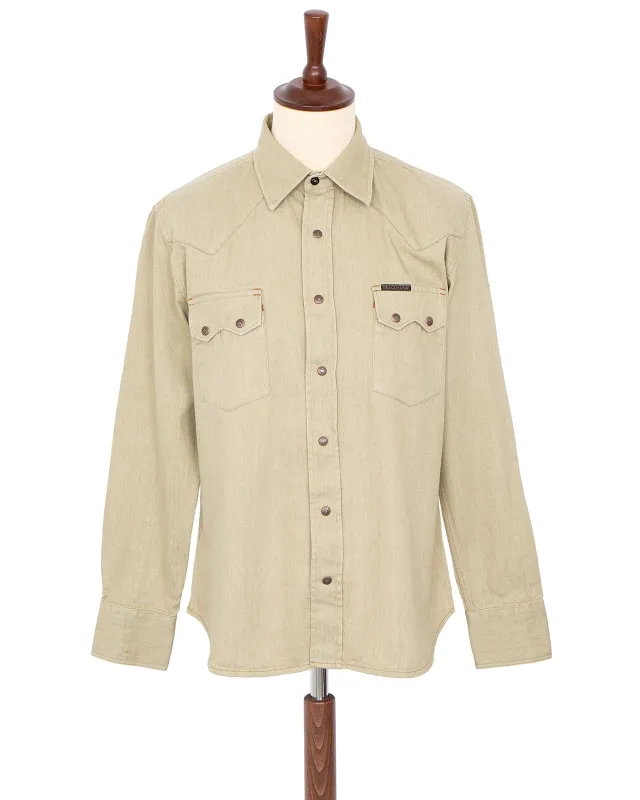 Indigofera - Ryman 13W White Corduroy Western Shirt made by Indigofera