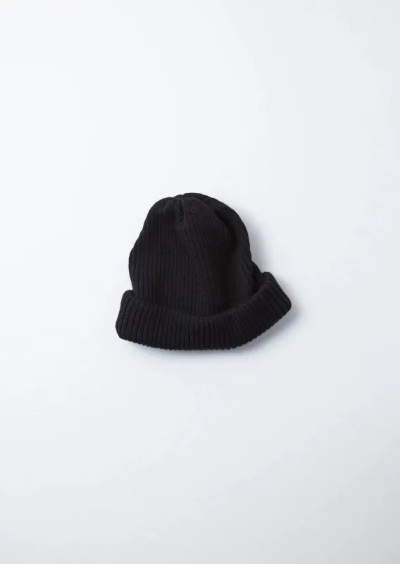 Rototo Extra Fine Merino Roll-Up Toque - Black [R5021] sold by Private & Co.
