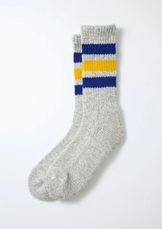 Rototo Oldschool Work Boot Socks Blue/Yellow [R1617] sold by Private & Co.
