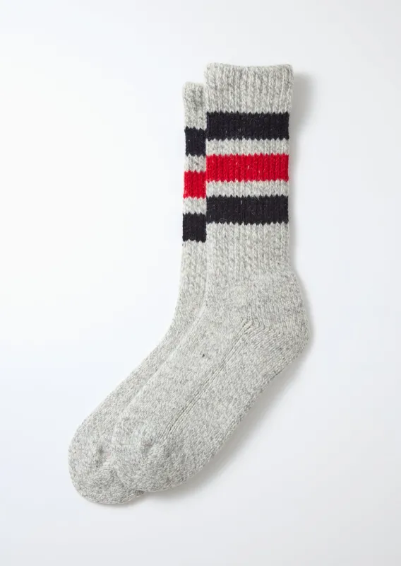 Rototo - Oldschool Work Boot Socks - Dark Navy/Red [R1617] sold by Private & Co.