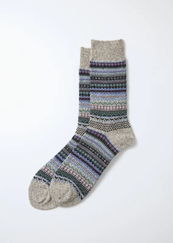 Rototo Nordic Pattern Socks - Dark Grey [R1630] sold by Private & Co.