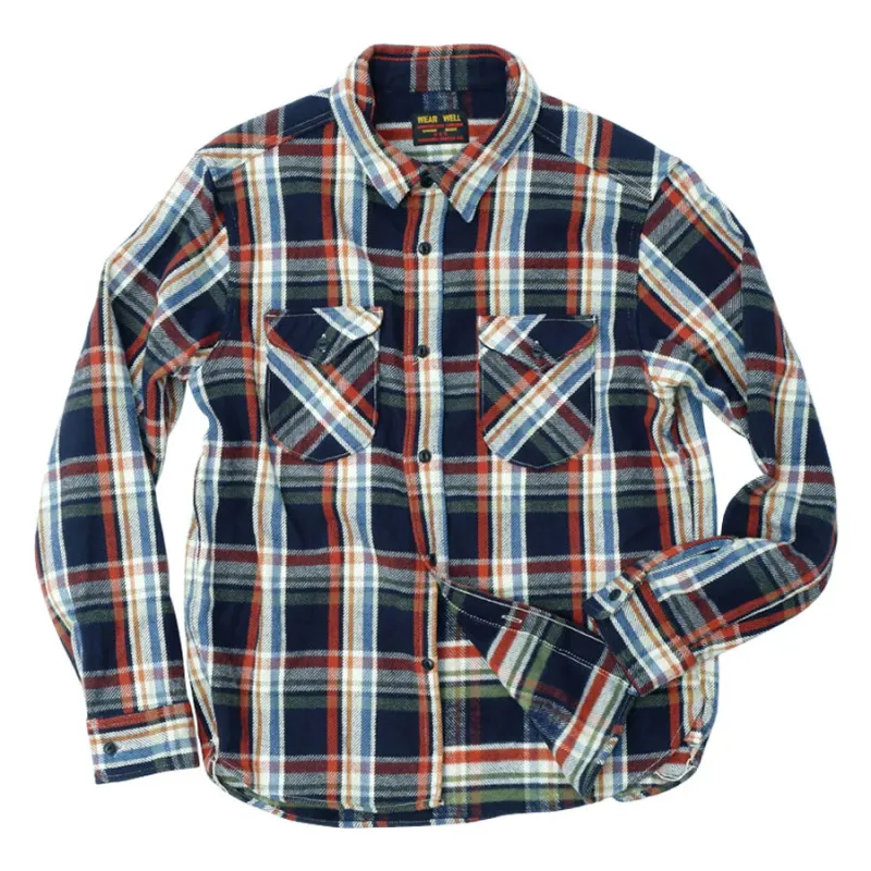 UES Heavy Flannel Shirt - Navy [502553] sold by Private & Co.