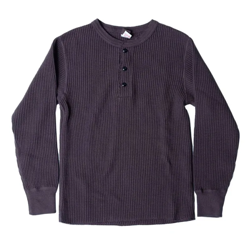 UES - Big Waffle Henley Long sleeve Purple Navy [66BW] sold by Private & Co.