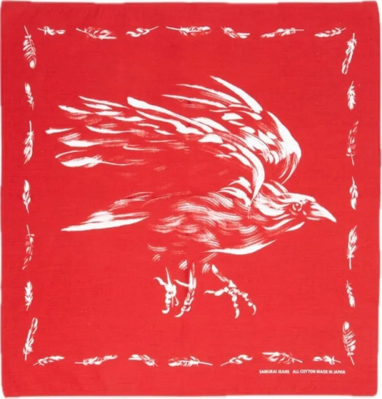 Samurai Yatagarasu Crow Bandana - Red [SJ-BANDANA-02H] sold by Private & Co.