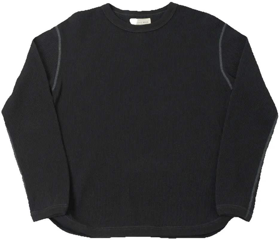 FULLCOUNT - Heavyweight Waffle L/S T shirt Purple Navy [5964-25] sold by Private & Co.