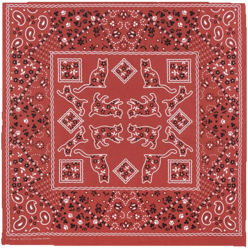 TCB Two Cats Bandana - Red sold by Private & Co.