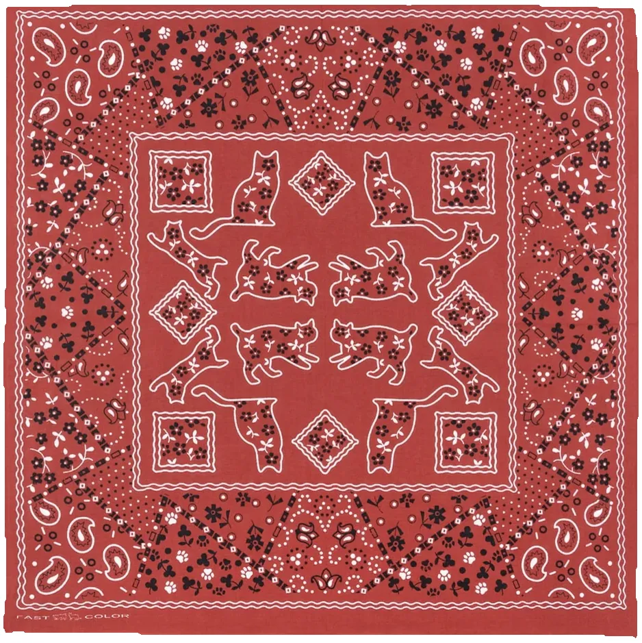 TCB Two Cats Bandana - Red sold by Private & Co.