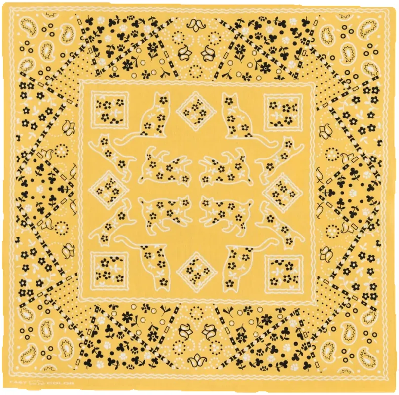 TCB Two Cats Bandana - Yellow sold by Private & Co.