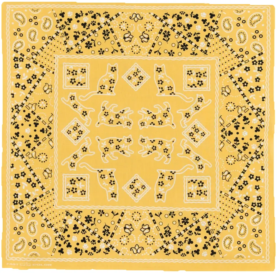 TCB Two Cats Bandana - Yellow sold by Private & Co.