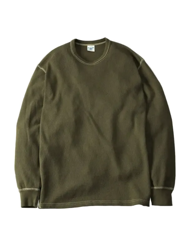 The Flat Head - Thermal Long sleeve Olive [FN-THL-101] ON PREORDER* sold by Private & Co.