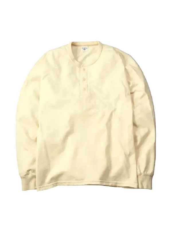 The Flat Head - Long Sleeve Henley Shirt Natural [FN-TSHL-004] made by Private & Co.