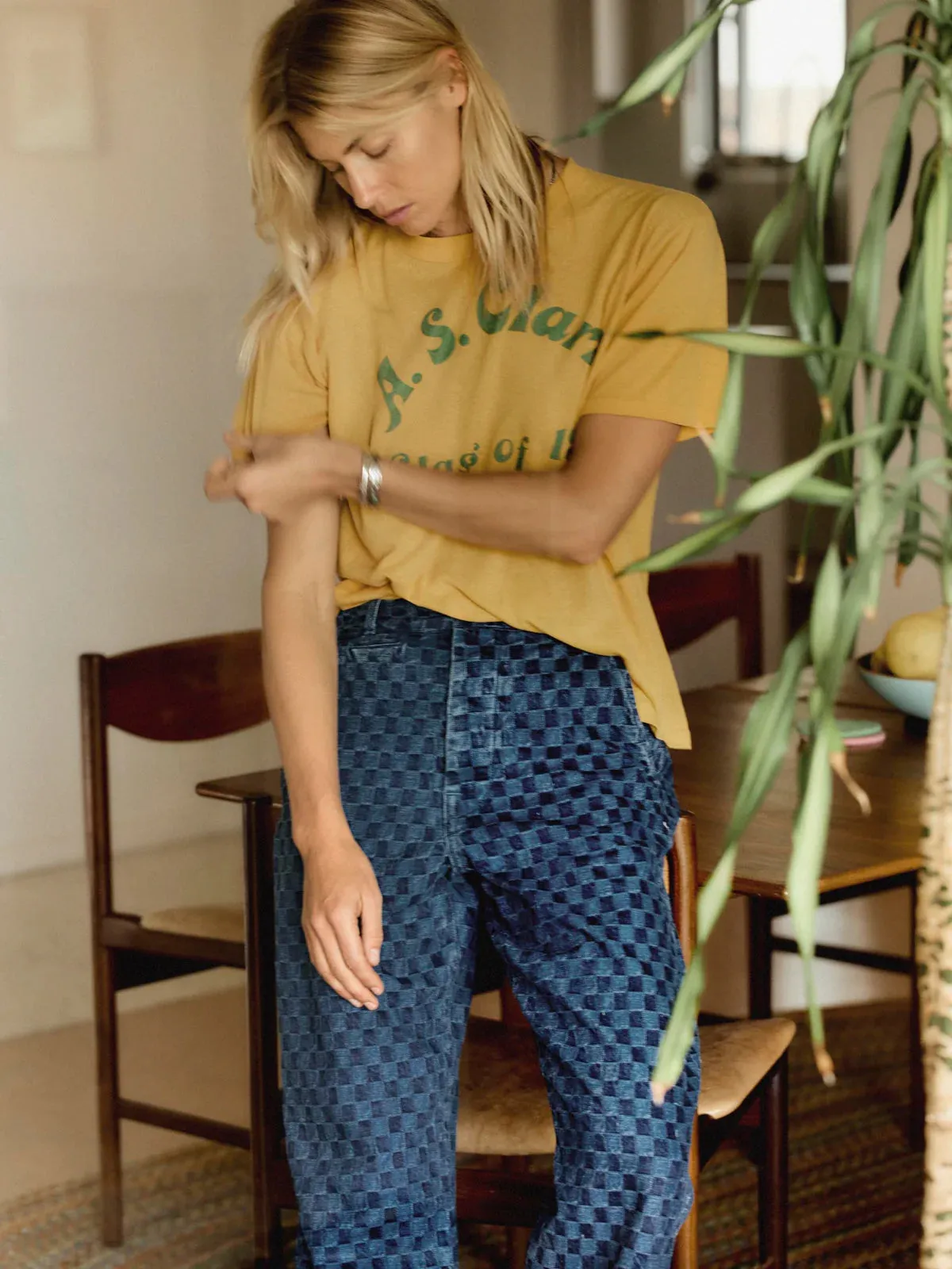 Imogene + Willie - Women's Logan Washed Indigo Check Trousers sold by Private & Co. product image thumbnail 2