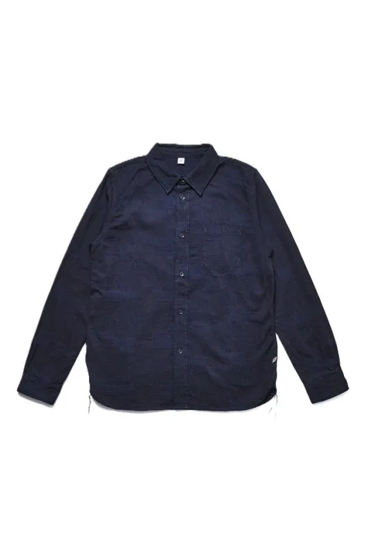 Pure Blue Japan Woven Jaccquard BORO Patchwork Shirt [2239-ID] sold by Private & Co.