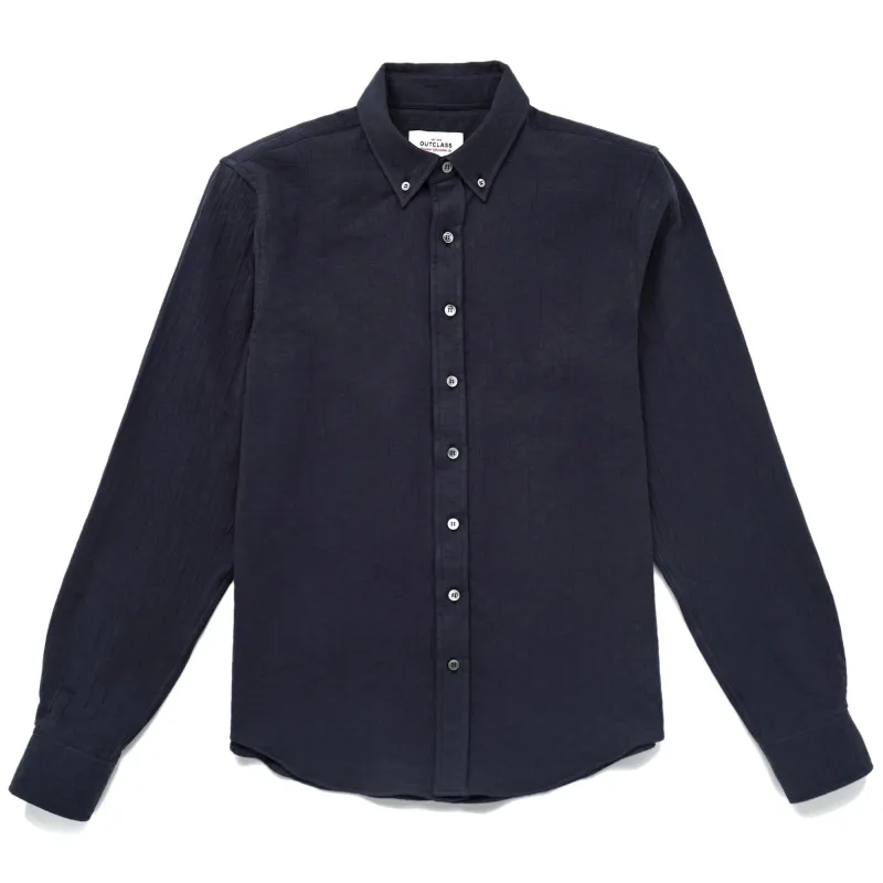 Outclass - Navy Quilted Classic Shirt [2392] made by Outclass