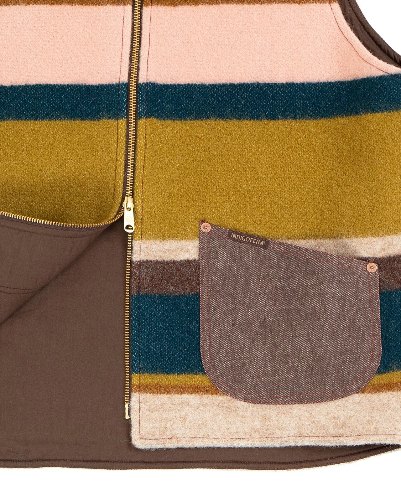 Indigofera - Catskill Striped Wool Blanket Vest sold by Private & Co. product image thumbnail 4