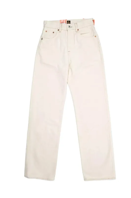 Indigofera - Women's Roslyn 70's Uneven Twill Jeans Ecru made by Indigofera