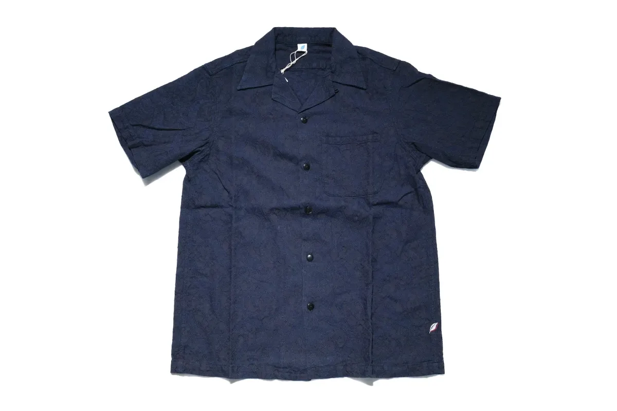 Pure Blue Japan - Woven Organic Cotton Paisley Jacquard Open Collar Shirt [2241-1] made by Pure Blue Japan