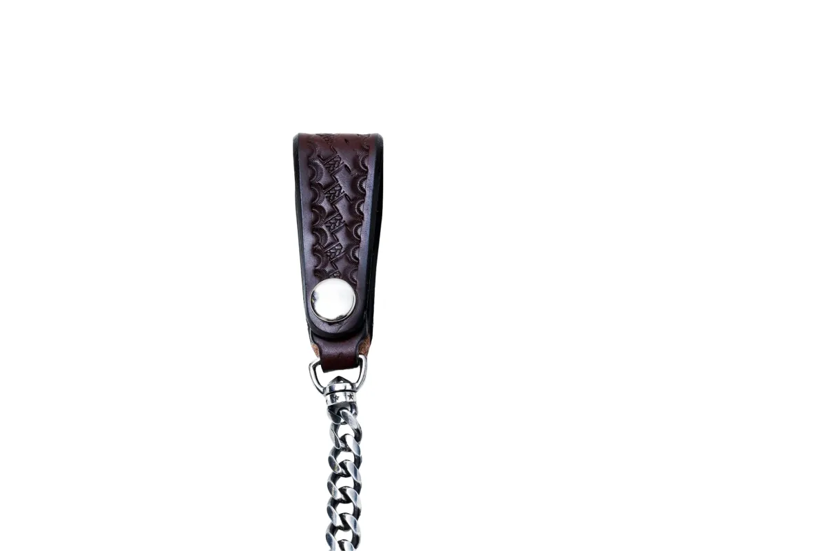 Inception - UK Saddle Leather Basket Silver Plated Brass Chain Brown [IPC-07] made by INCEPTION