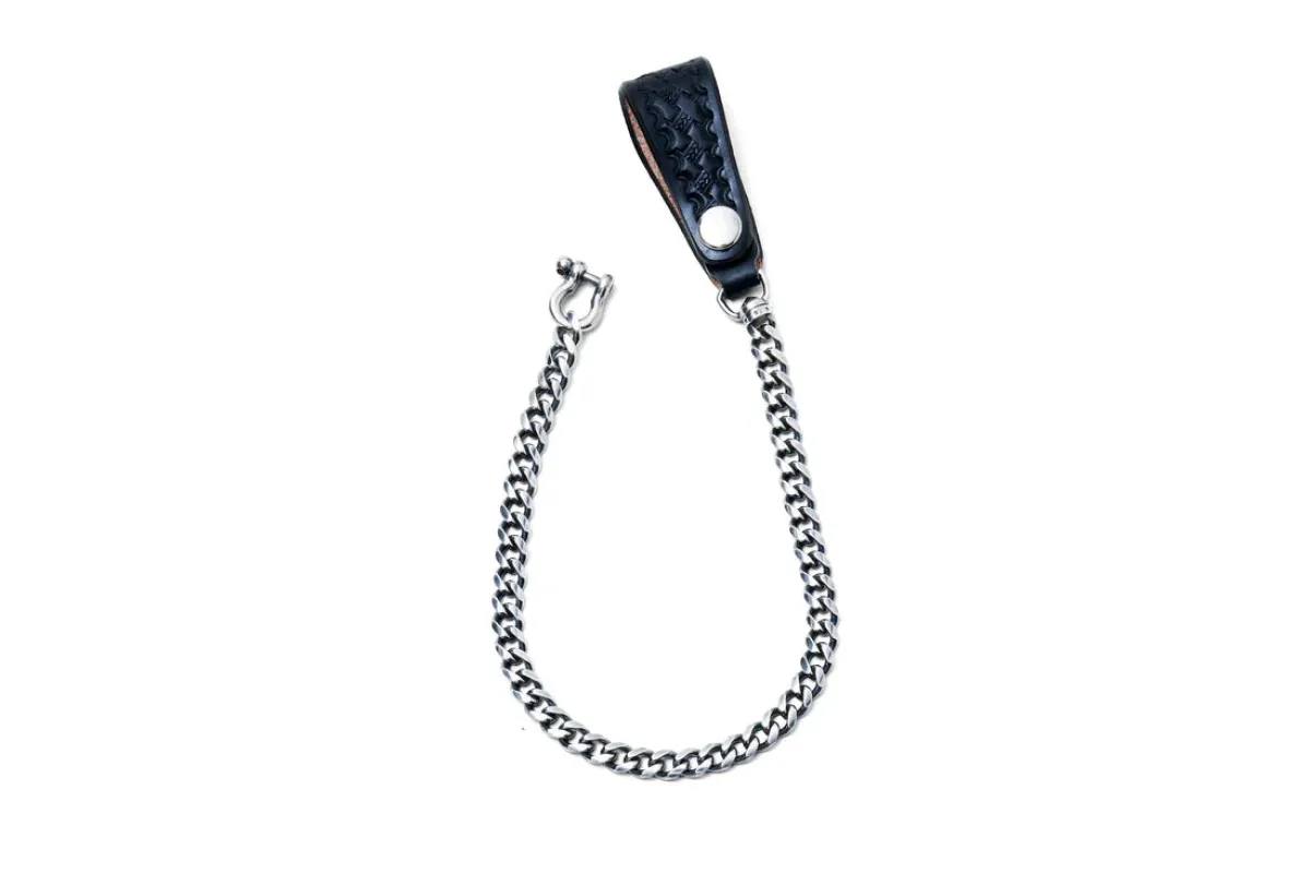 Inception - UK Saddle Leather Basket Silver Plated Brass Chain Black [IPC-07] made by INCEPTION