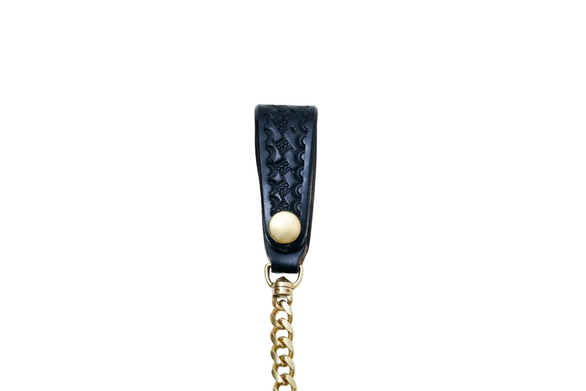 Inception - UK Saddle Leather Basket & Brass Chain Black [IPC-06] made by Private & Co.