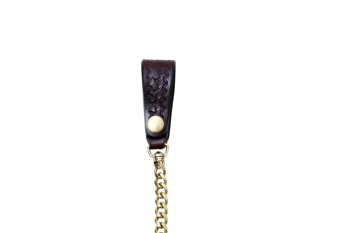 Inception - UK Saddle Leather Basket & Brass Chain Brown [IPC-06] made by Private & Co.