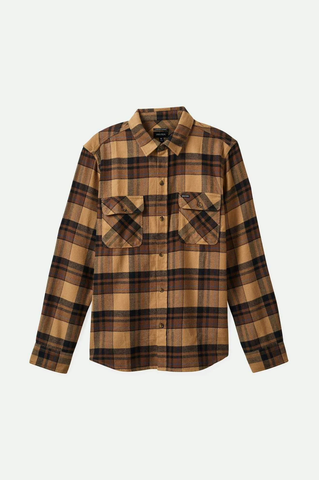 Brixton Men's Bowery Flannel - Tiger's Eye/Pinecone Brown/Washed Navy sold by Railcar