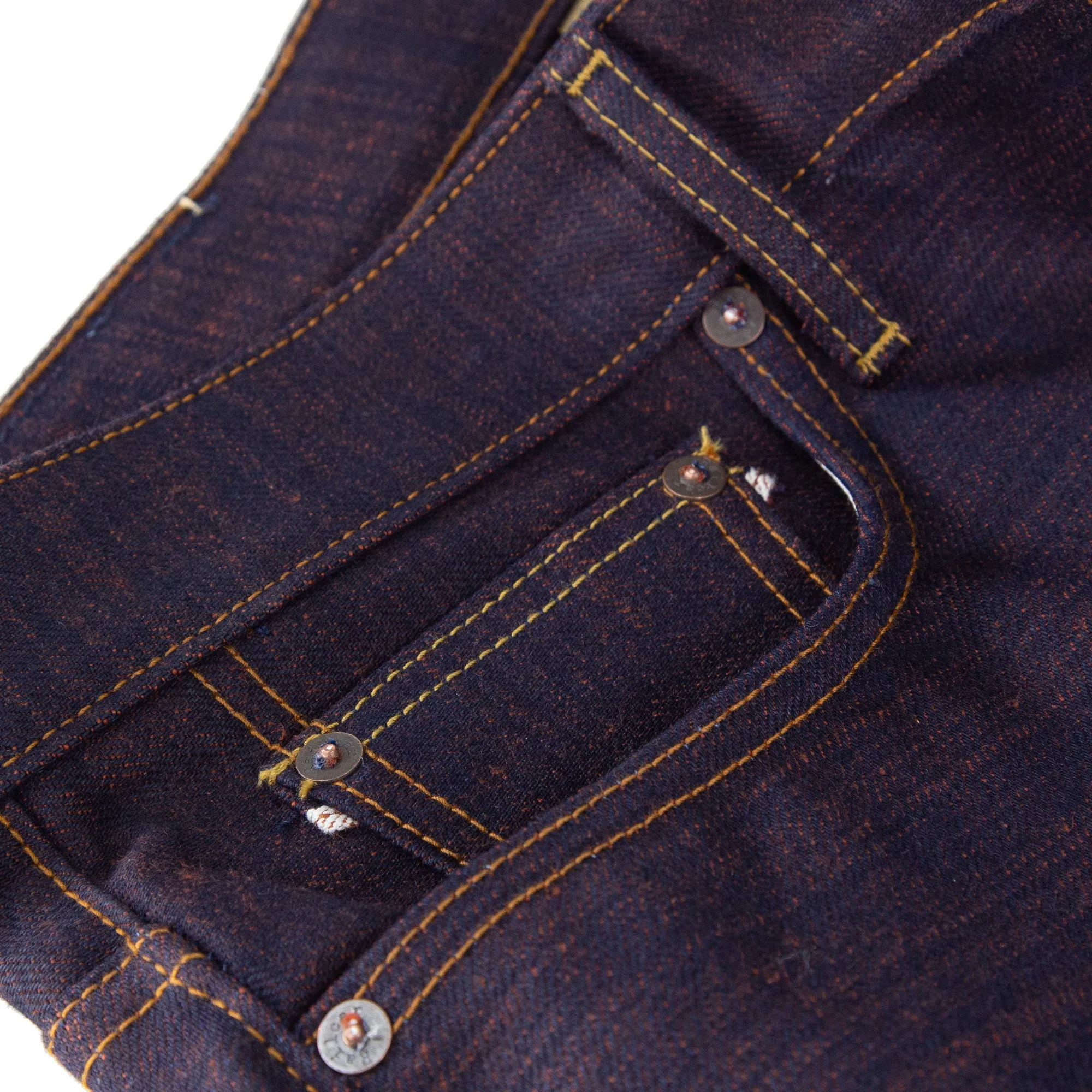 Rebels X117 Modern Straight Leg 17.5 Oz Indigo Warp Maroon Weft Selvedge sold by Railcar product image thumbnail 4