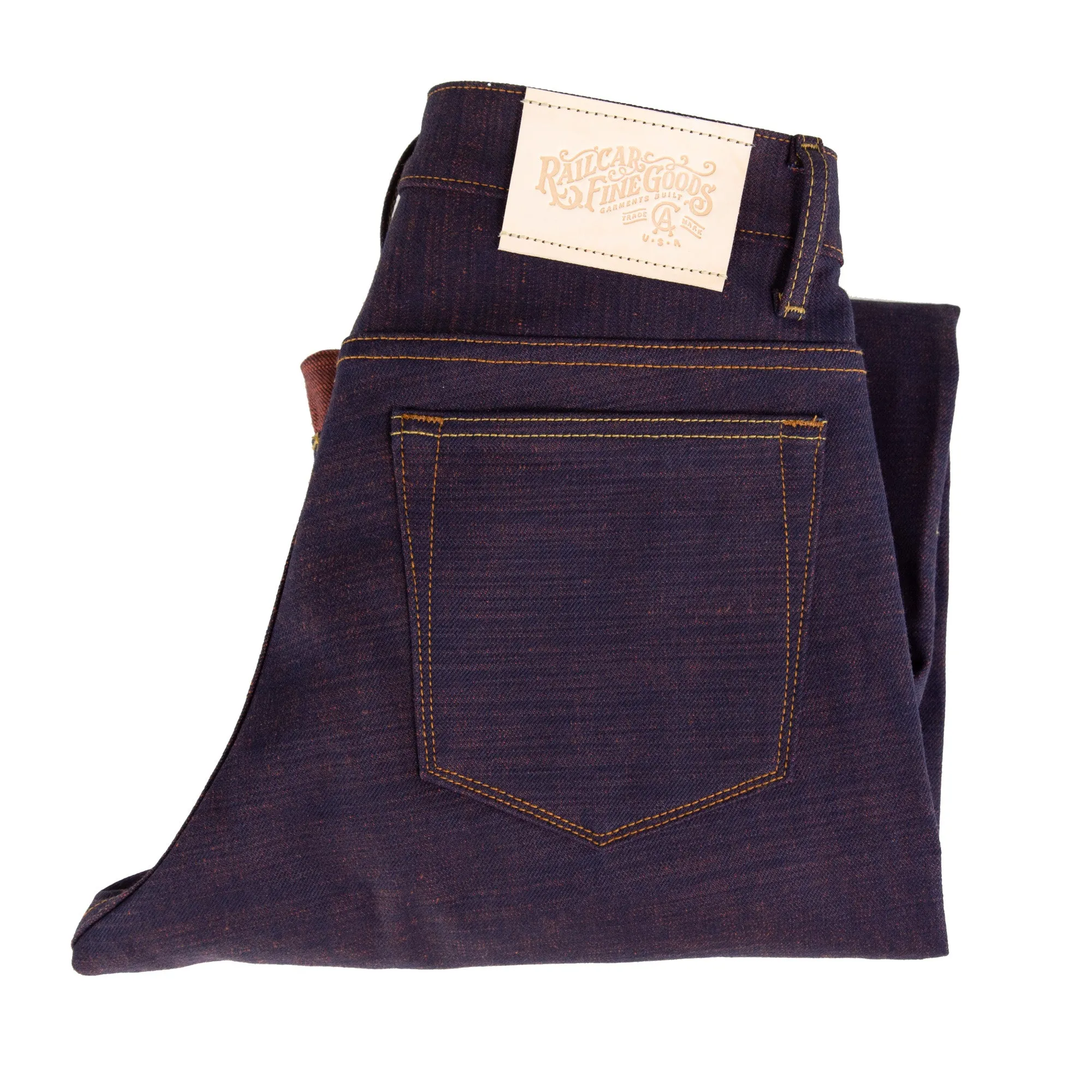 Rebels X117 Modern Straight Leg 17.5 Oz Indigo Warp Maroon Weft Selvedge sold by Railcar product image thumbnail 3