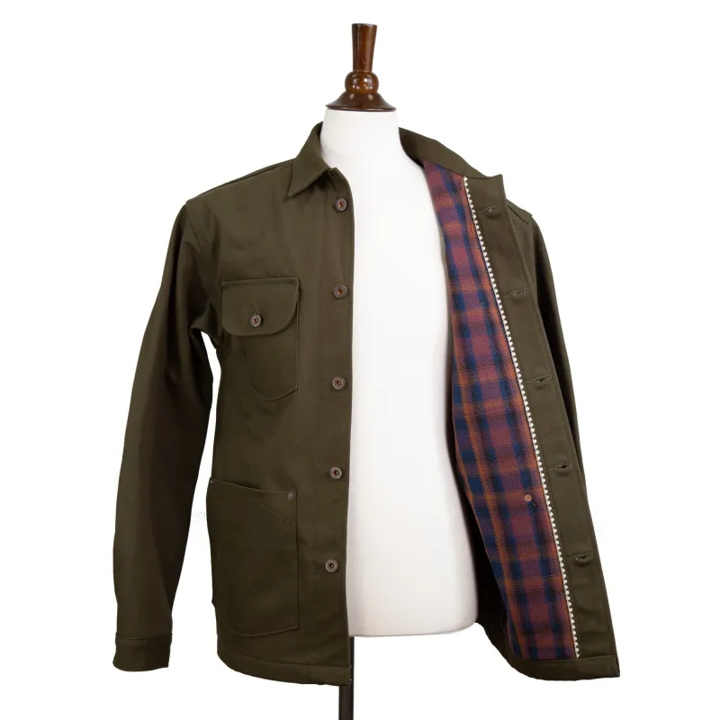 Chore Coat 12oz Seaweed Baja Maroon Blanket Lined sold by Railcar