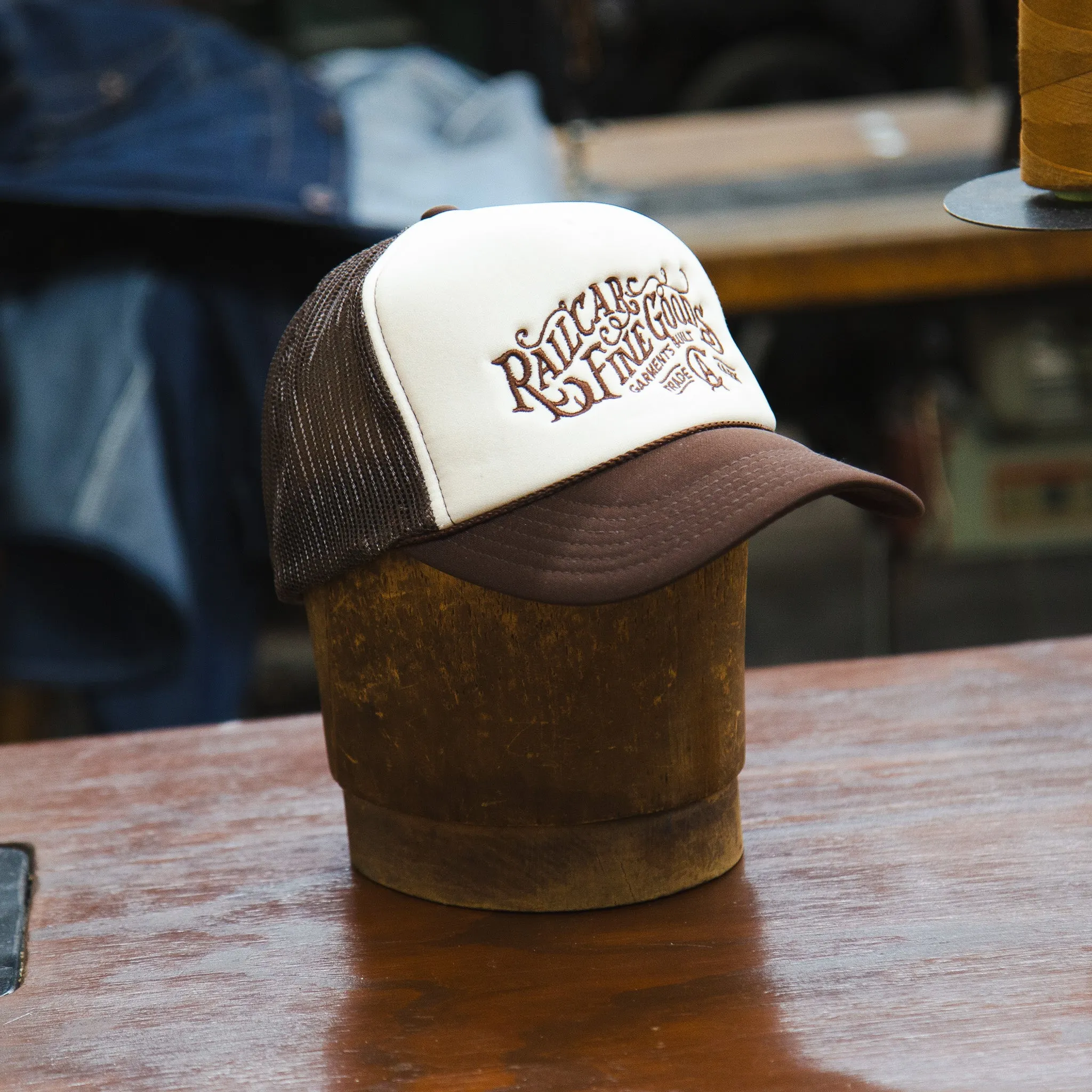 Railcar Typography Trucker Embroidered Tan Brown Hat sold by Railcar product image thumbnail 4