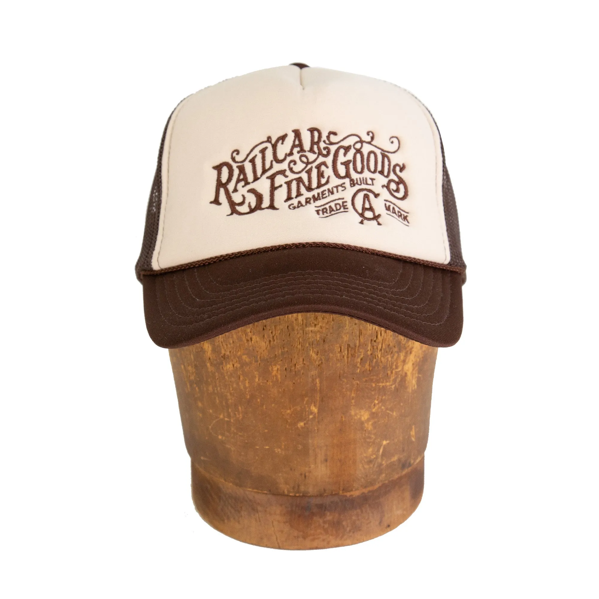 Railcar Typography Trucker Embroidered Tan Brown Hat sold by Railcar product image thumbnail 2