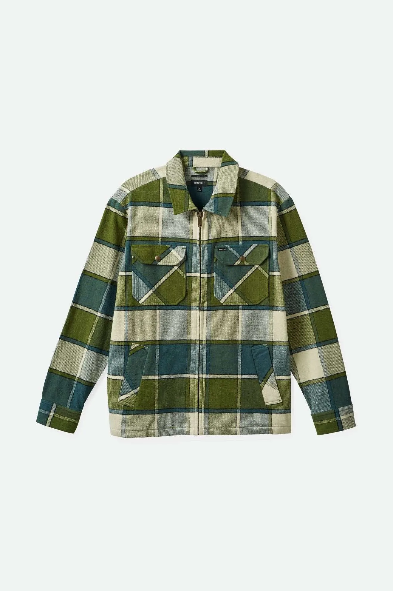 Brixton Men's Motor Zip Jacket - Blue Mirage/Dill Plaid sold by Railcar product image thumbnail 2